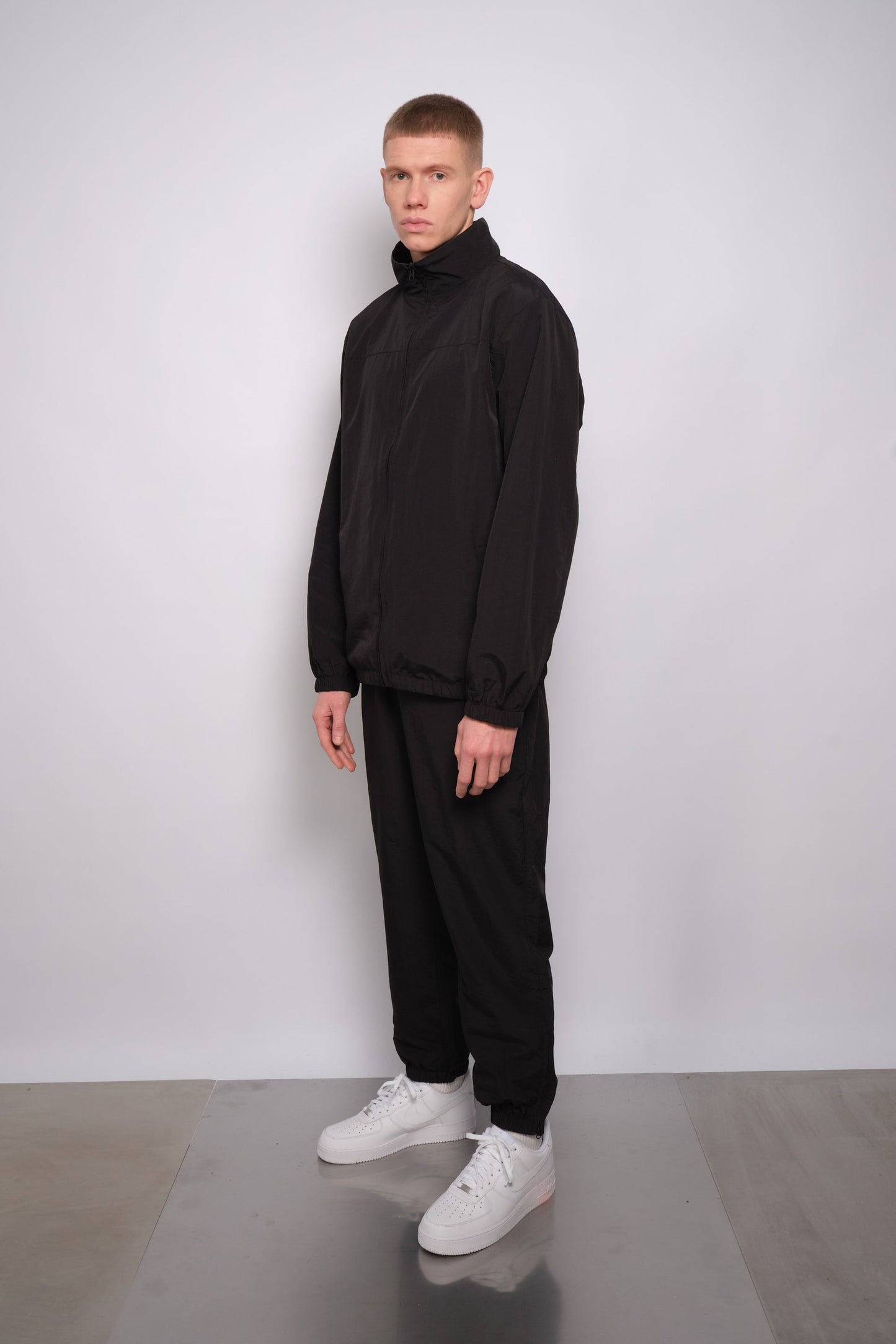 Nylon Tracksuit Top Black 1651 - SIMPLUSH