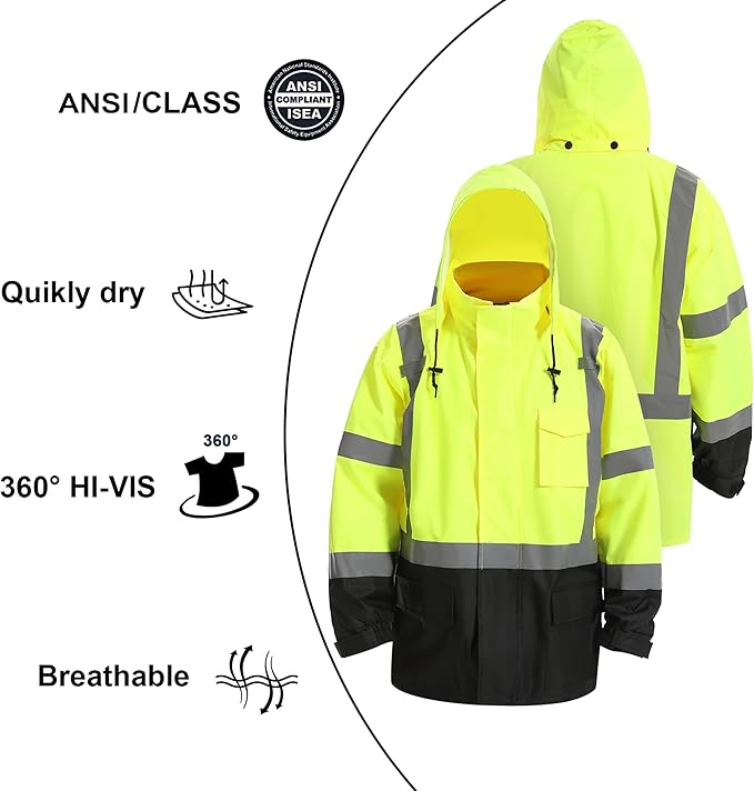 Reflective Safety Rain Jacket 1904
