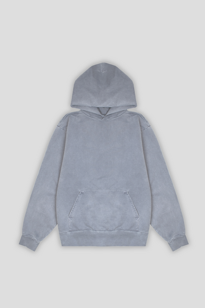 Washed Pullover Hoodie Steel 1252 - SIMPLUSH