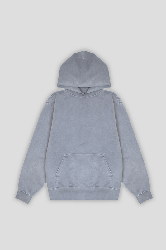 Washed Pullover Hoodie Steel 1252 - SIMPLUSH