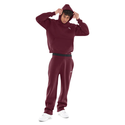 OPEN LEG JOGGER BLACK CHERRY