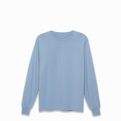 Ribbed Cuff T-shirt Long Sleeve Cloudy Blue 1359 - SIMPLUSH