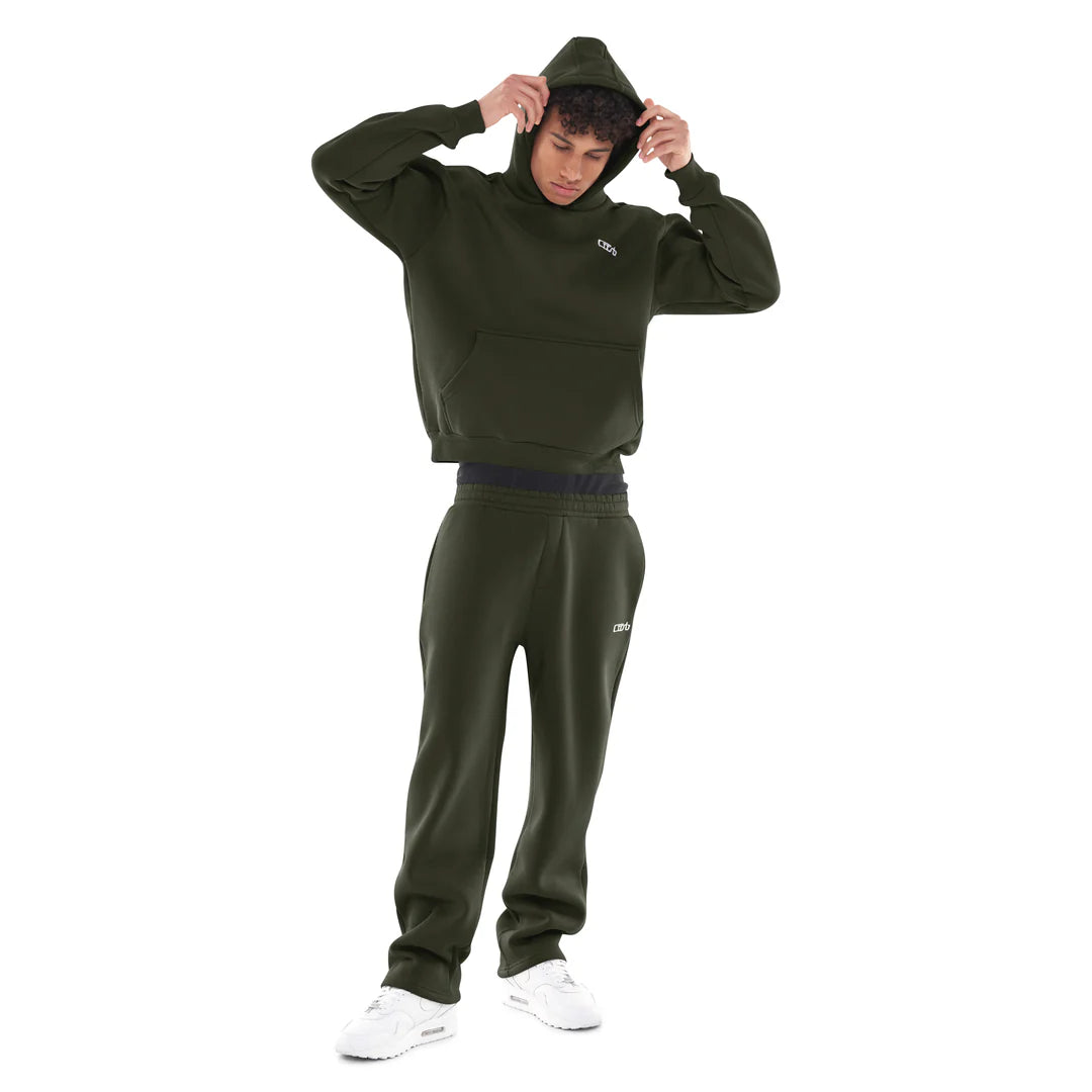 OPEN LEG JOGGER DARK MOSS