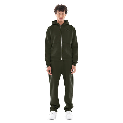 ZIP-UP DARK MOSS