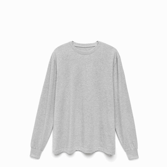 Ribbed Cuff T-shirt Long Sleeve Heather Grey 1354 - SIMPLUSH