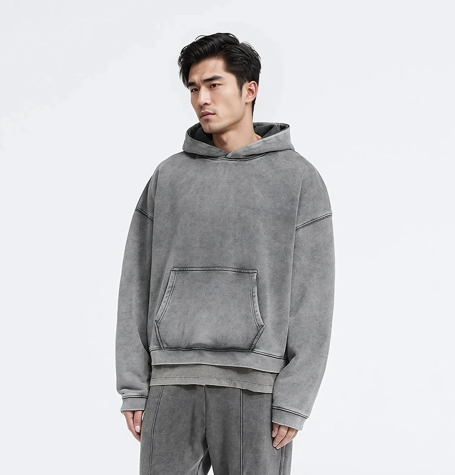 Washed Boxy Oversized Fit 450 GSM Hoodie (25 Pack)