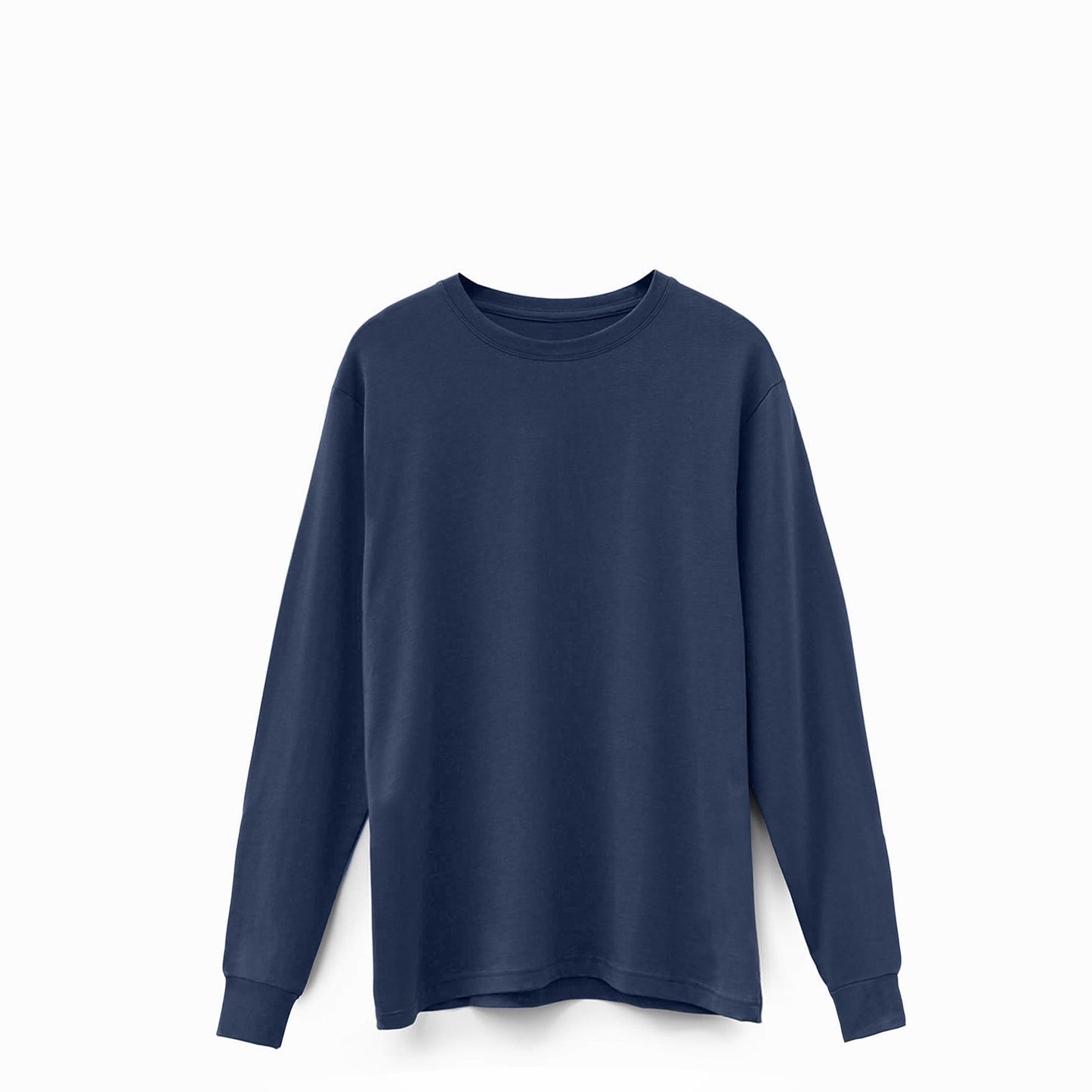 Ribbed Cuff T-shirt Long Sleeve Ocean Navy 1353 - SIMPLUSH