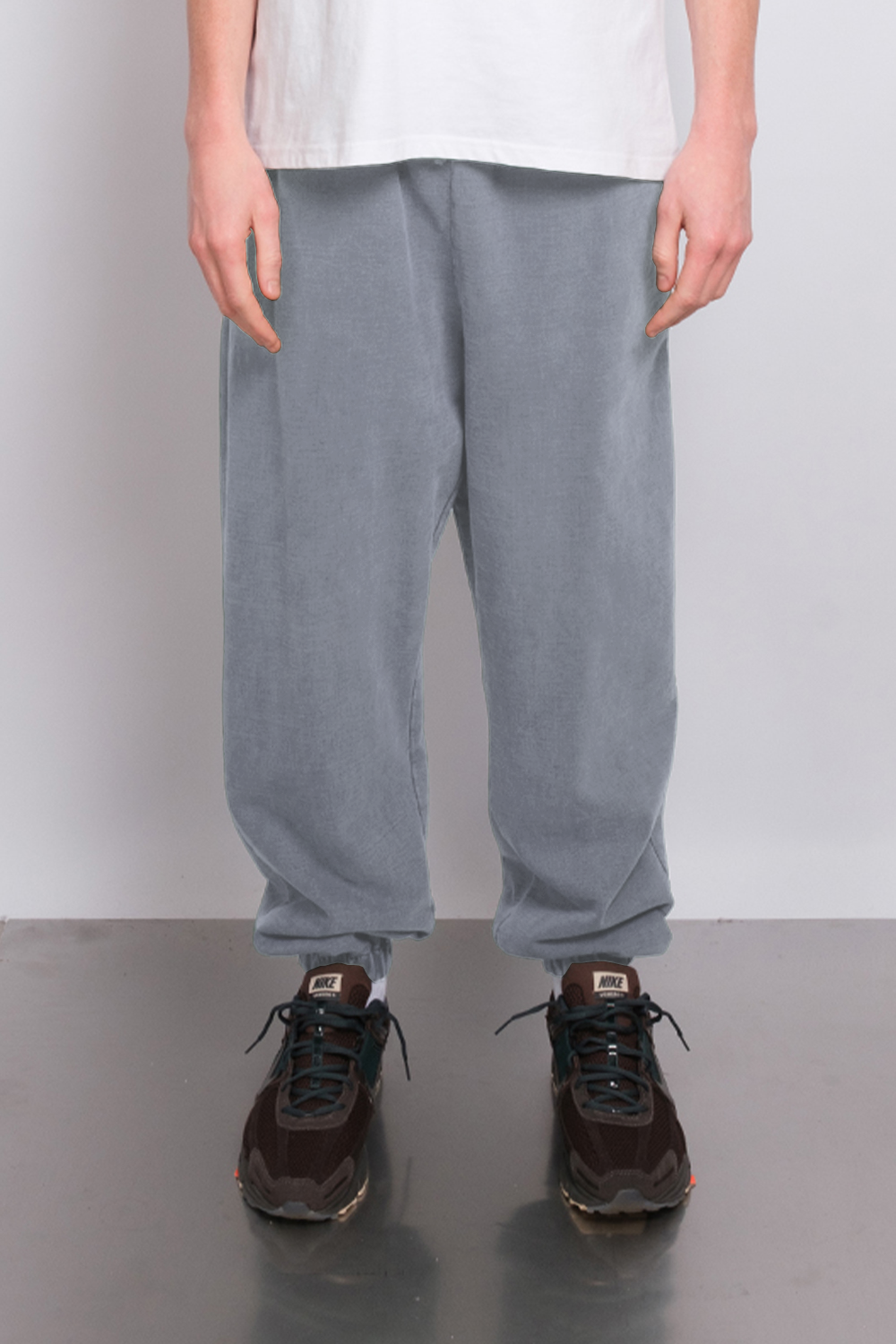 Washed Elasticated Hem Jogger Steel 1202 - SIMPLUSH