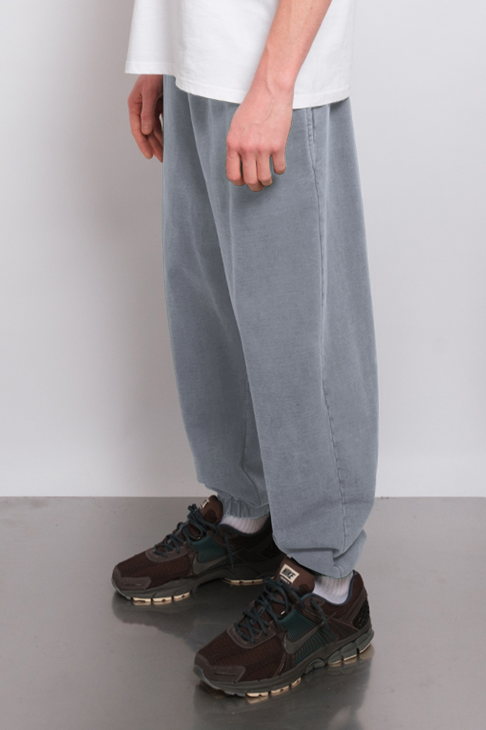 Washed Elasticated Hem Jogger Steel 1202 - SIMPLUSH