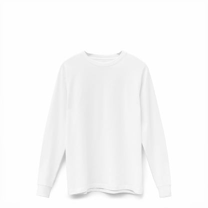 White Ribbed Cuff T-shirt Long Sleeve 1355 - SIMPLUSH