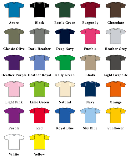 Regular fit 180 GSM 100% cotton T-shirt (125 Pack)